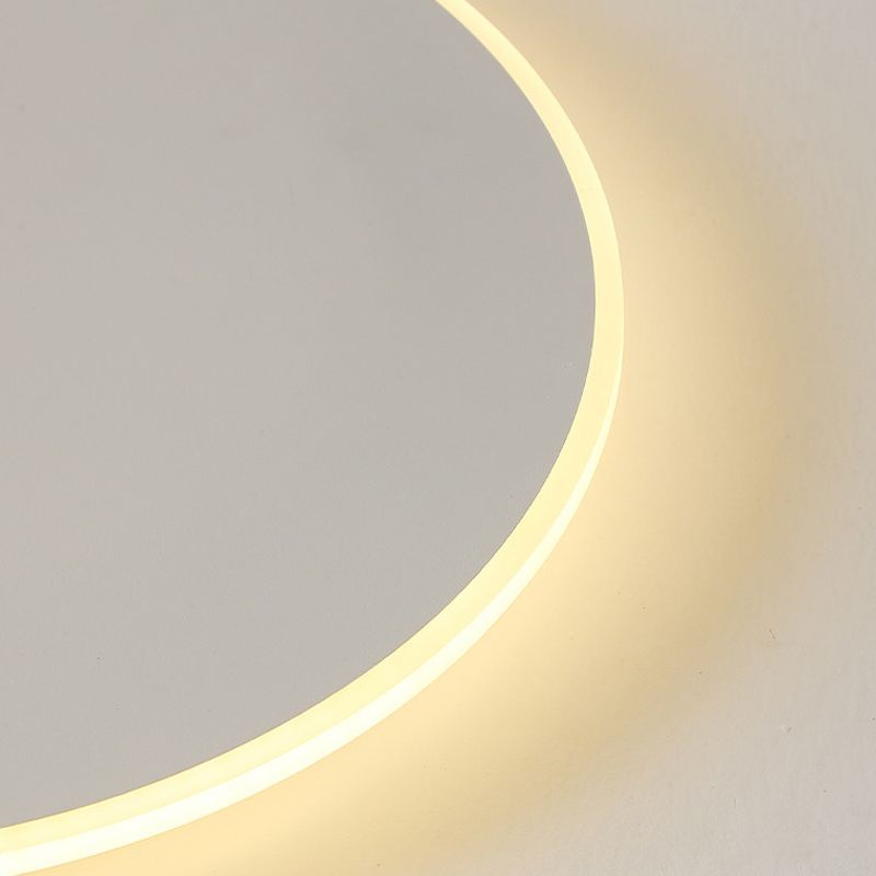White Single Flush Mount Lighting LED Modern Ceiling Light for Living Room