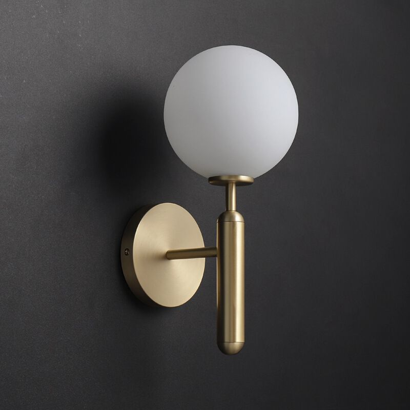 1 Light Ball Wall Lighting Fixtures Modern Style Glass Wall Mounted Lamps
