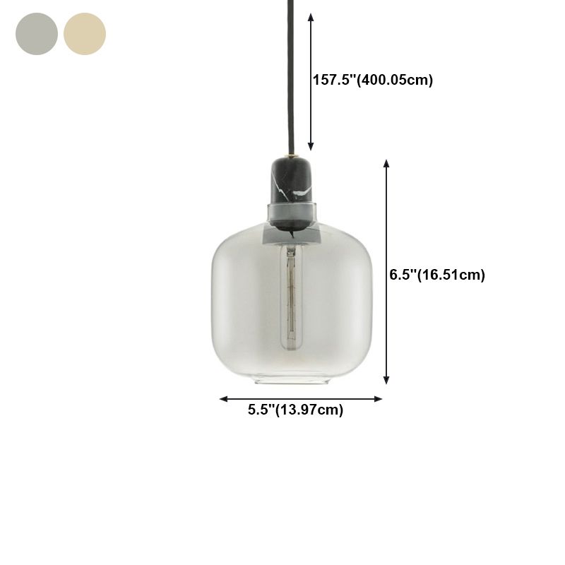 Nuance en verre suspendu léger moderne 1 la tête de tête lumière pour la salle à manger