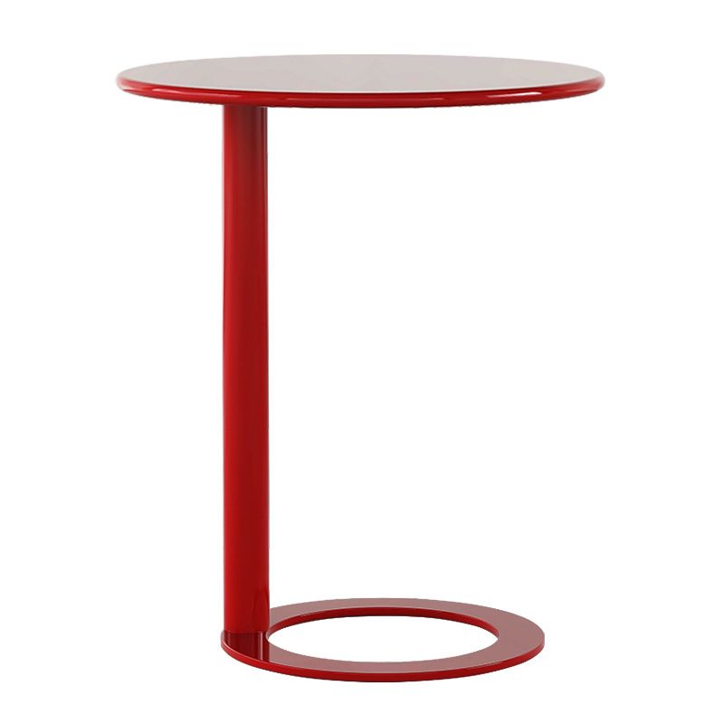 Scandinavian Metal Round End Table Pedestal 18.9"/ 23.6" H Side Table