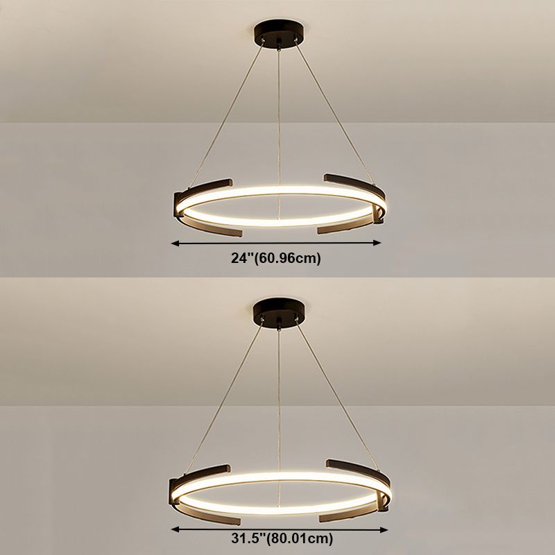 Zeitgenössische Radform Kronleuchter Lichter Metall 2 helle Kronleuchterbeleuchtung