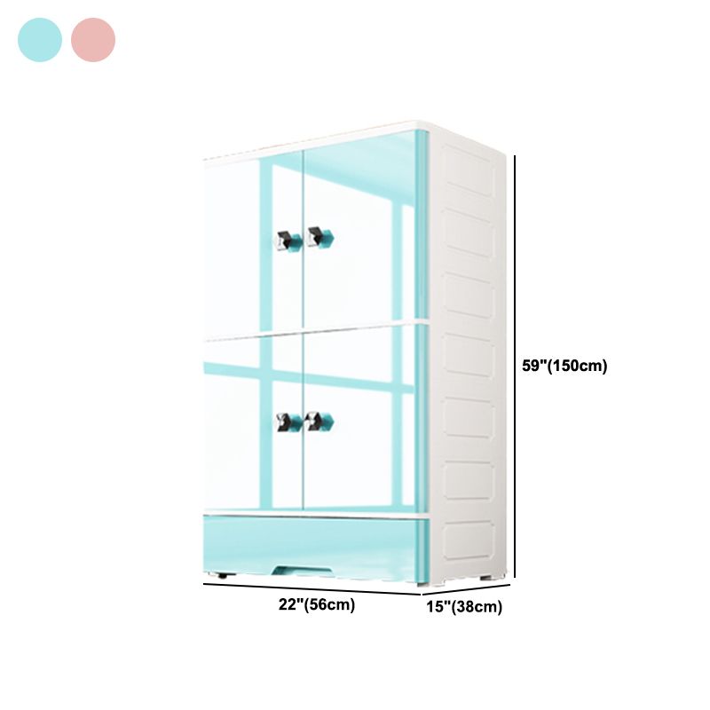 Modern Style Wardrobe Plastic Bedroom Wardrobe Closet with Legs