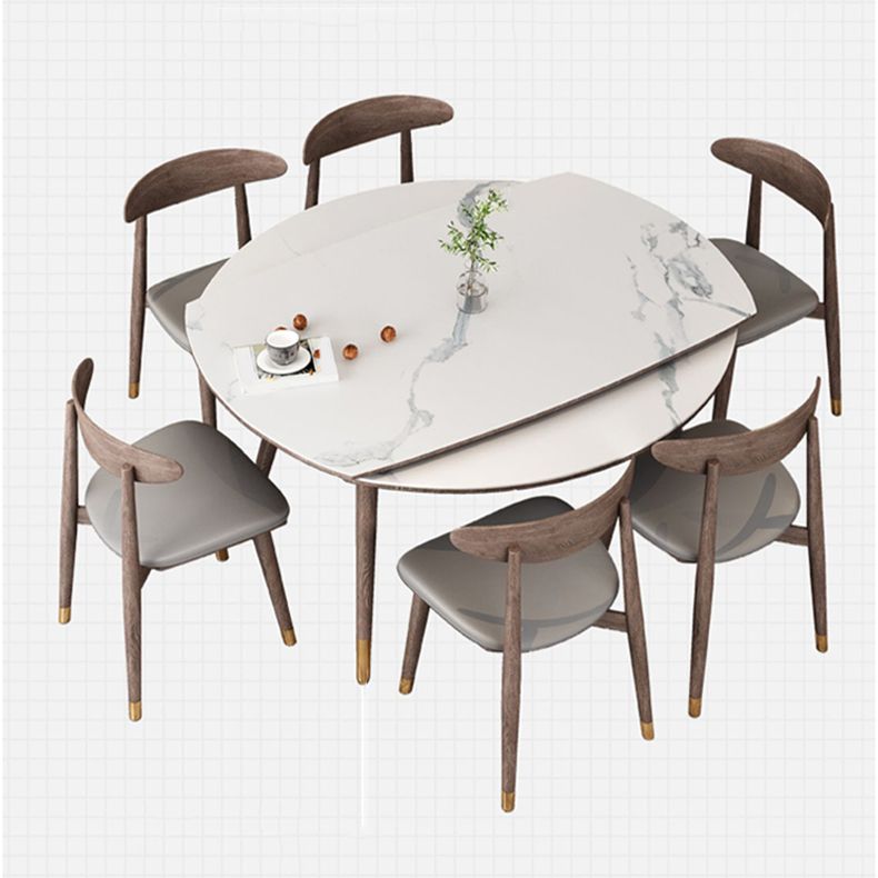 Modern Dining Set 1/4/7 Pieces Folding Dining Table with Open Back Dining Side Chairs