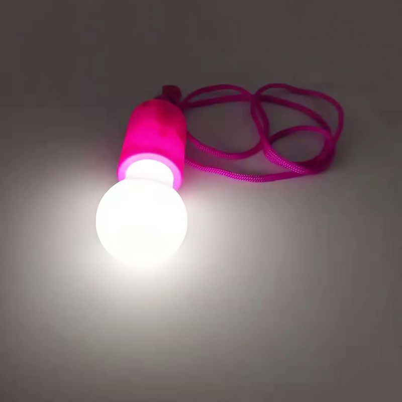 Decorative Bulb Shaped Ceiling Lighting Plastic Street Stall Battery Pendant Light with Pull Cord