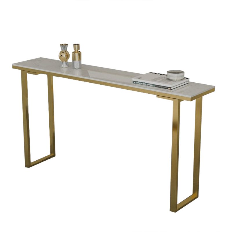 Marble Top Bar Table Rectangle Contemporary Style Pub Table for Home