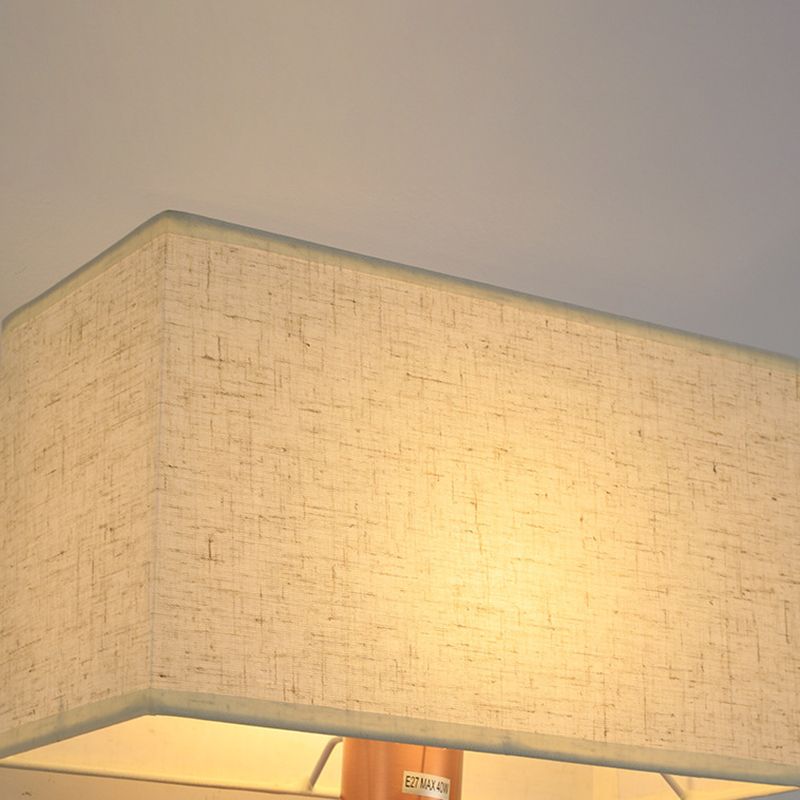 Rectangle Fabric Shade Wall Sconce in Pink Iron Wall Lighting Fixture