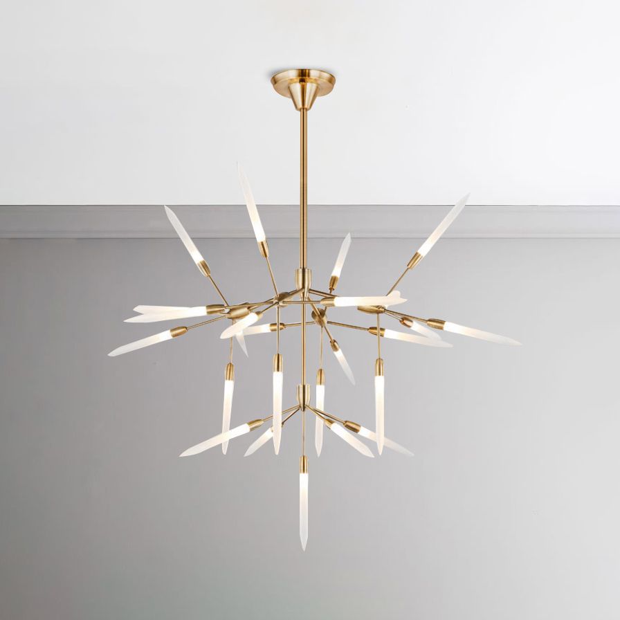 Accrilico Spur Lampadario illuminazione moderna elegante 5/25 luci per finitura in oro lampada a soffitto per soggiorno