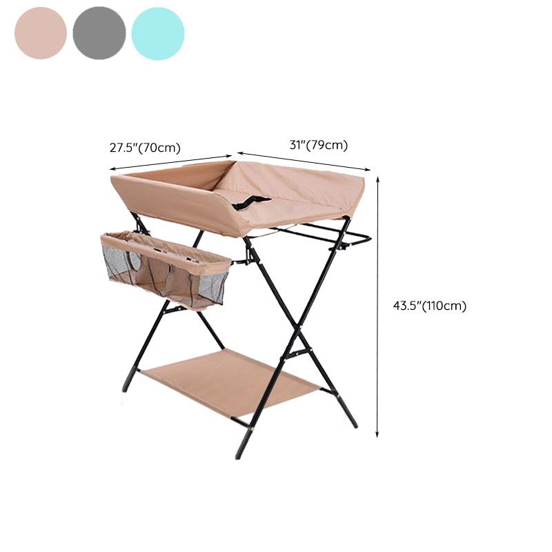 Folding Changing Table Portable Basket Changing Table with Pad