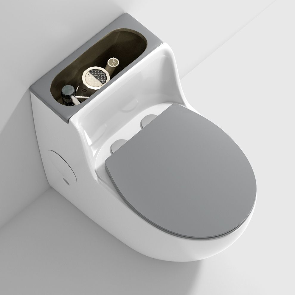 Modern Elongated Toilet Bowl Siphon Jet Flush Toilet with Seat