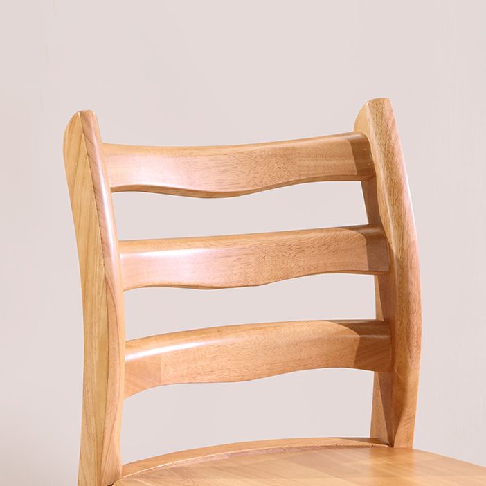 Chaise de salle à manger carrée en bois de cuisine Morden, chaise de salle à manger empilable avec dossier en échelle