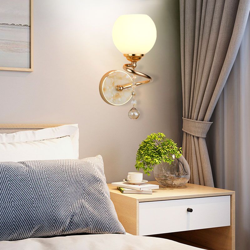 Milk White Glass Wall Sconce Lighting Nordic Style Wall Lighting Freet