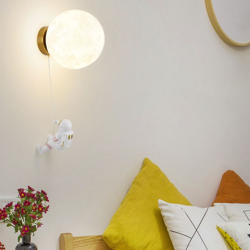 Children Metal Wall Light Flush Mount Globe Shaded Lighting for Foyer and Home