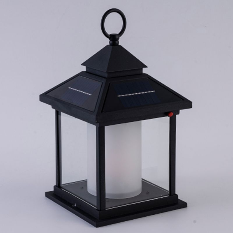 LED Black Solar Pillar Lamp Waterproof Outdoor Light for Garden