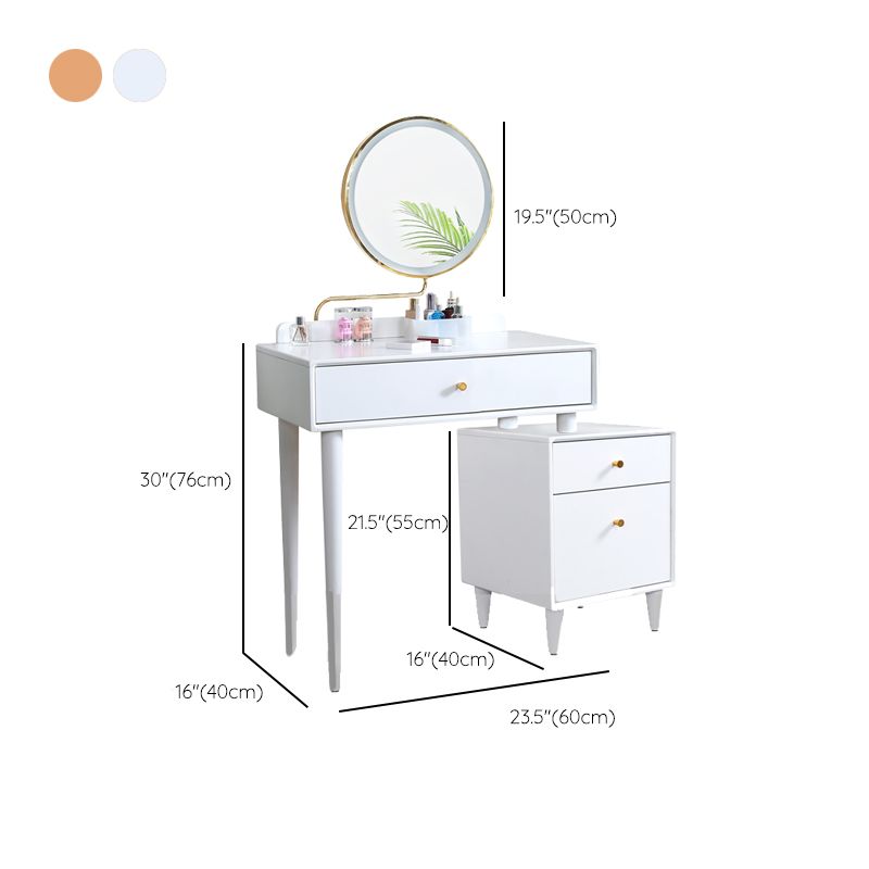 Contemporary Dressing Table Cherry Bedroom Lighted Mirror Standing Make-up Vanity