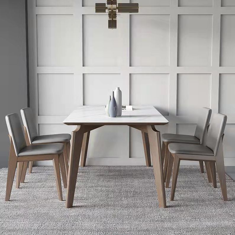 White Rectangle Dining Table Set 1/4/5 Pieces Wooden Dinette Set for Home