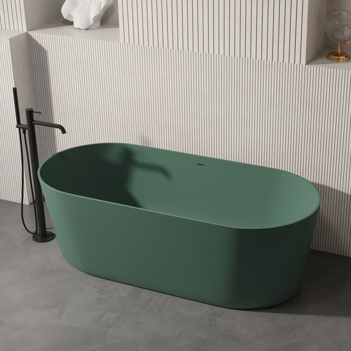 Antique Finish Oval Soaking Bathtub Back to Wall Modern Bath Tub