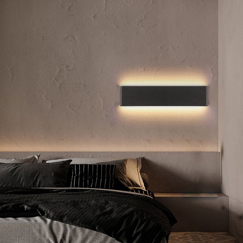 Rectangular Flush Mount Wall Sconce Postmodern Metal Living Room LED Wall Light