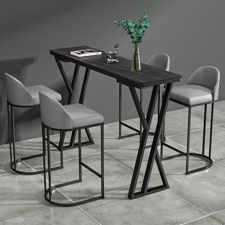 Stone Top Bar Table 42-inch Height Industrial Style Bistro Table for Restaurant