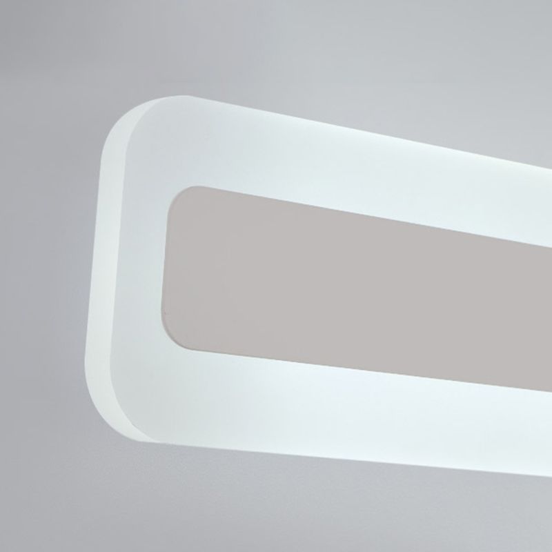 1-Light Linear Shade Wall Sconce Modern Simple Style Mirror Wall Lighting in Silver