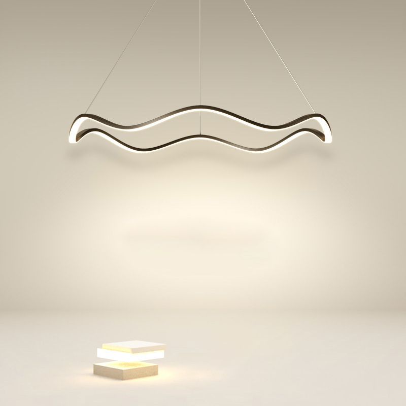Nordic Twist Ceiling Hanging Light Metal LED Hanging Lamp for Dining Room