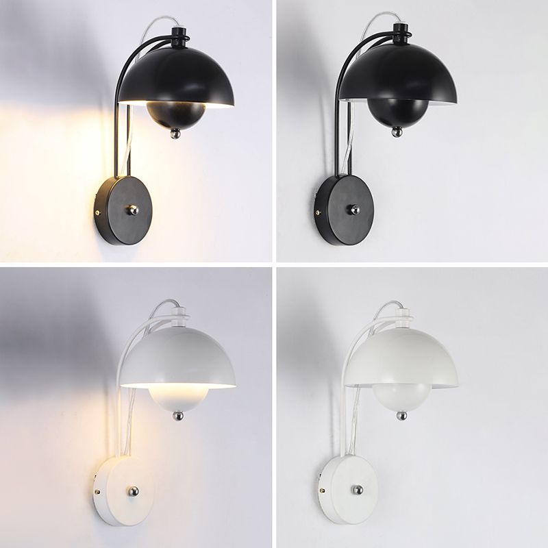 Dome Wall Sconce Lighting Modern Style Metal 1 Light Wall Mounted Light