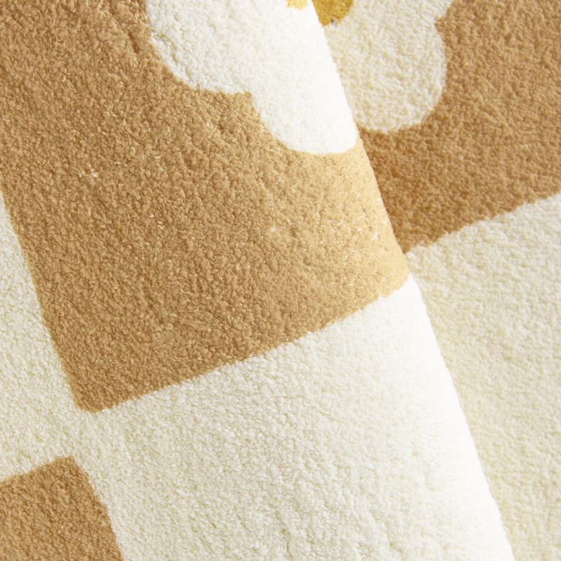 Orange Simple Rug Polyester Leaves Rug Stain Resistant Rug for Drawing Room