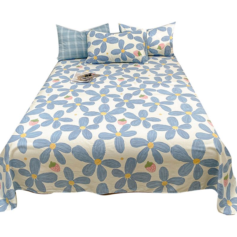 Cotton Bed Sheet Patterned Breathable Fade Resistant Soft Bed Sheet Set