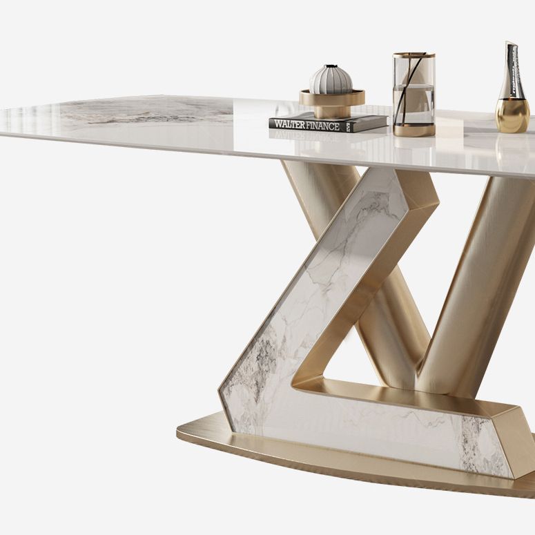 Nordic Sintered Stone Top Dining Set Rectangle 1/4/5/7/9 Pieces Dining Room Table Set