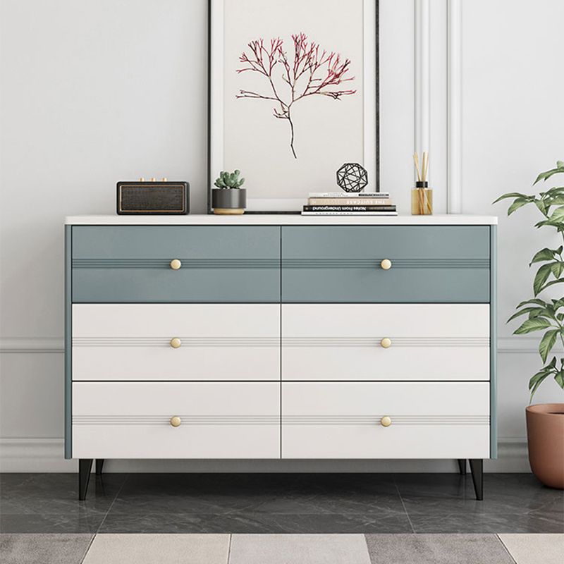 Modern Marble Double Dresser Horizontal Storage Chest for Bedroom
