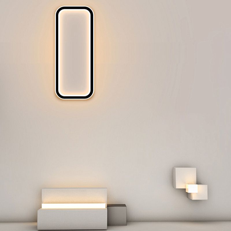 Rectangle Shape Metal Wall Light Modern Style 1 Light Wall Mounted Lamp