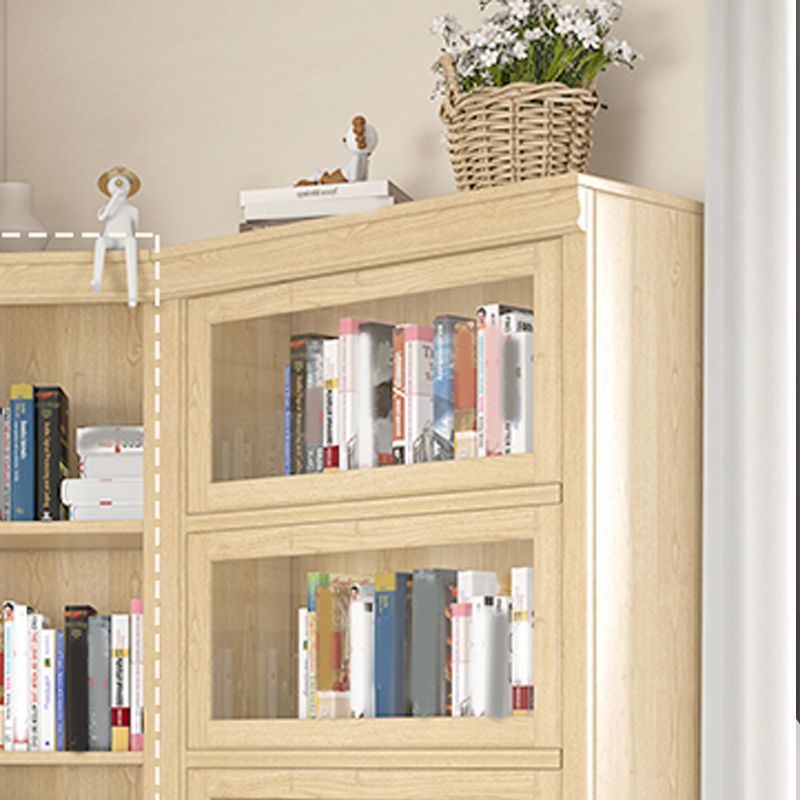 Contemporary Standard Bookshelf Wood Engineered Bookcase with Doors