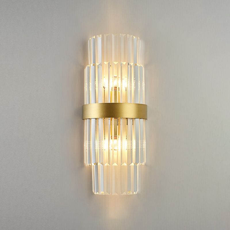 Crystal Geometry Shape Wall Lights Modern Style 2 Light Wall Sconce for Bedroom