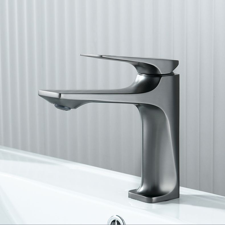 Contemporary Centerset Faucet Lever Handles Single Hole Low Arc Solid Brass Square Faucet