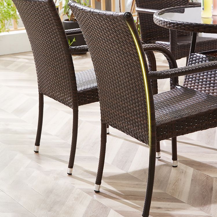 Modern Style Dining Set Glass Top 5/7 Pieces Water Resistant Dining Set