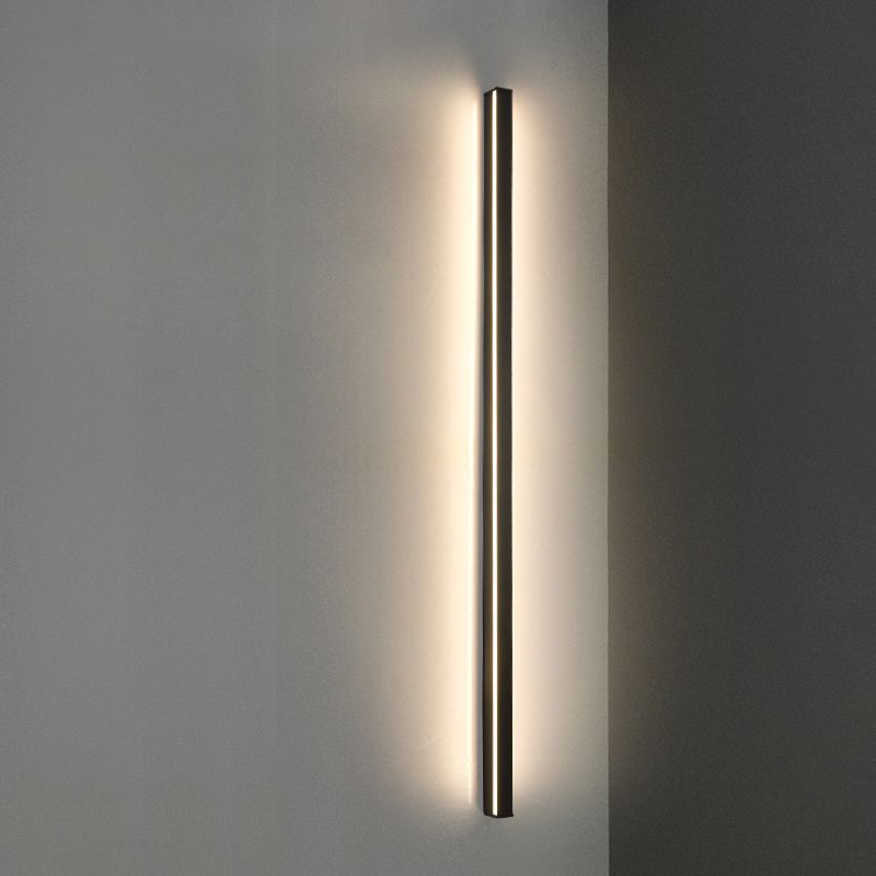 Linearer Schatten Metall Wandleuchter moderner Stil Einleichter Wandhalterung in Schwarz