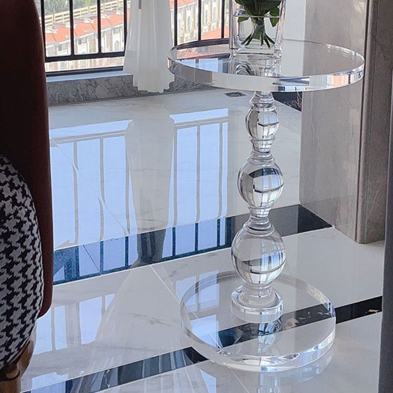Plastic Round Side End Table Pedestal End Table for Living Room