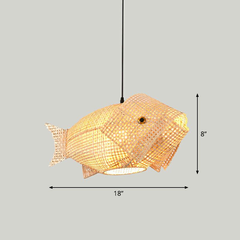 Bambus schattiertes Anhänger Licht zeitgenössisch
