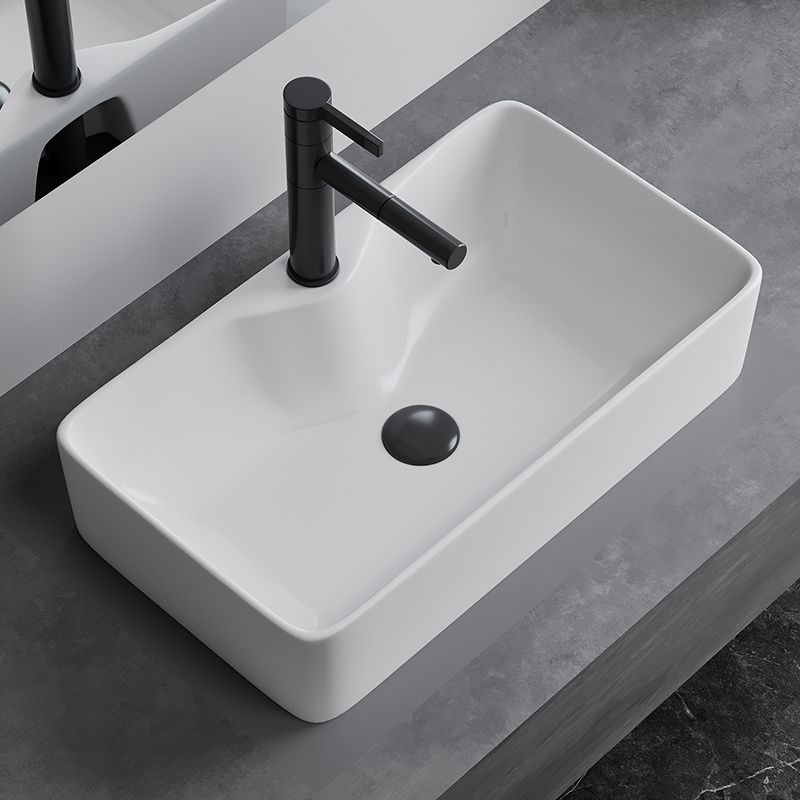 White Rectangular Trough Bathroom Sink Modern Trough Bathroom Sink