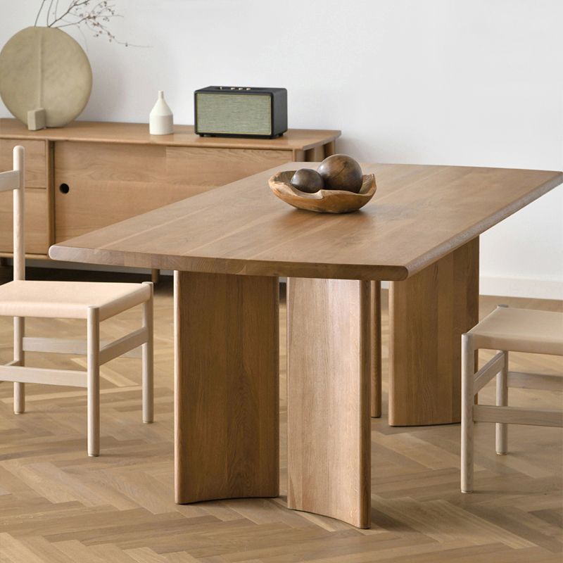Modern Ash Wood Table for Restaurant Rectangle Dining Table with 4 Legs in Nature