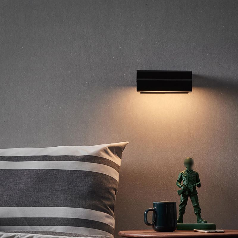 Rectangle Shape Metal Wall Lighting Idea Modern Style 1 Light Wall Light Fixture