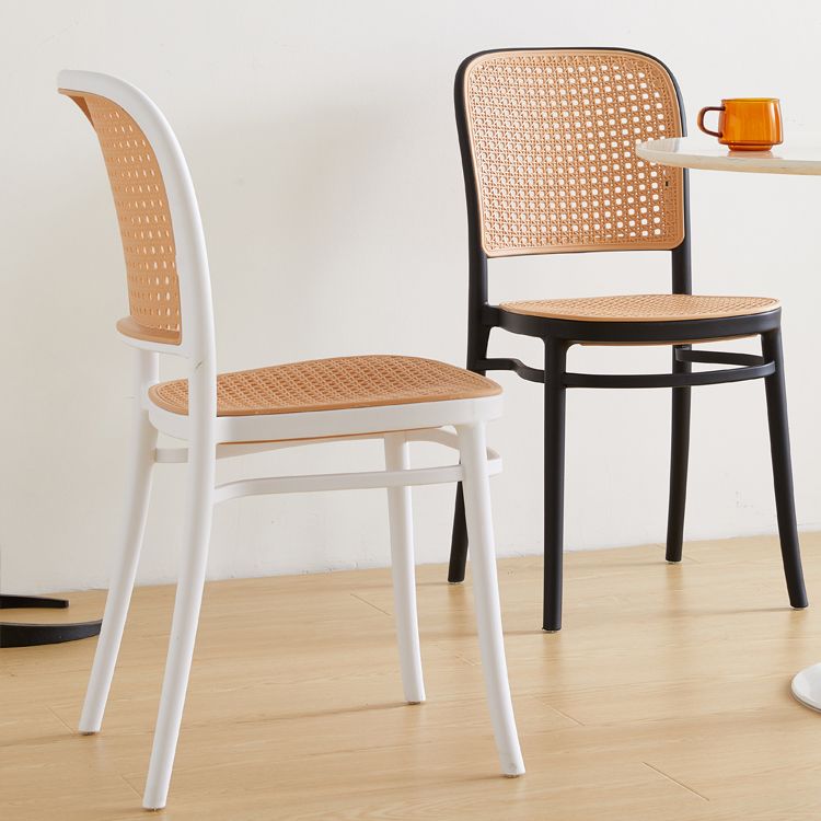 Silla lateral contemporánea interior Silla de comedor plástica con respaldo abierto