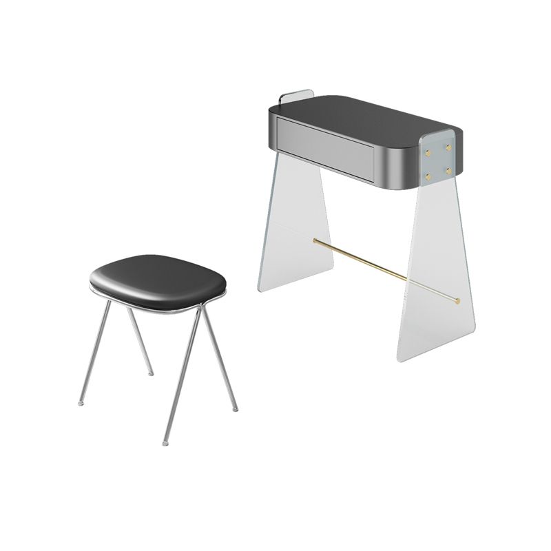 Contemporary Vanity 1 Storage Drawer Dressing Table with Acrylic Legs