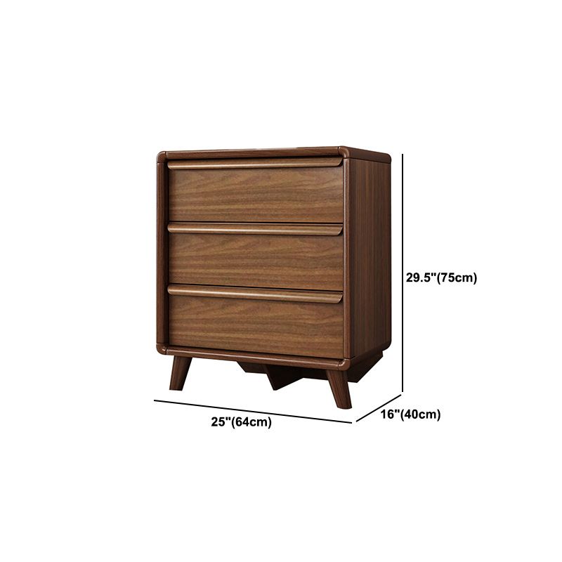 Soft Close Drawers Mid-Century Modern Chest Squared Legs Accent Chest in Brown