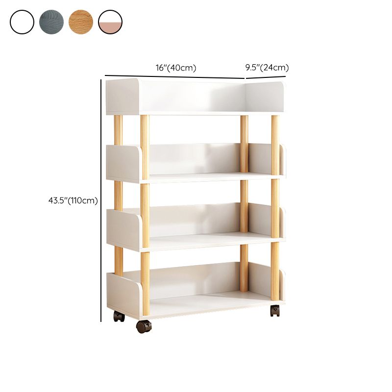Open Back Standard Bookshelf Scandinavian Bookcase with Shelves