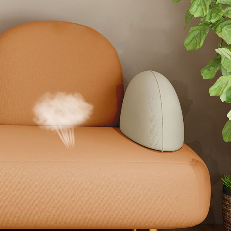 Macaroon Modern Recessed Arm Sofa 3 Seater Curved Sofa for Living Room