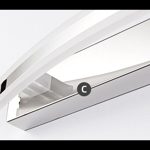 Mobile moderno mobile a specchio da bagno luci da bagno in acciaio tonalità lineare a led vanità ambientale illuminazione