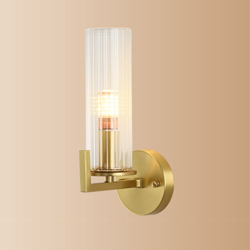 Glass Cylinder Wall Lights Modern 1-Light Wall Light Fixture