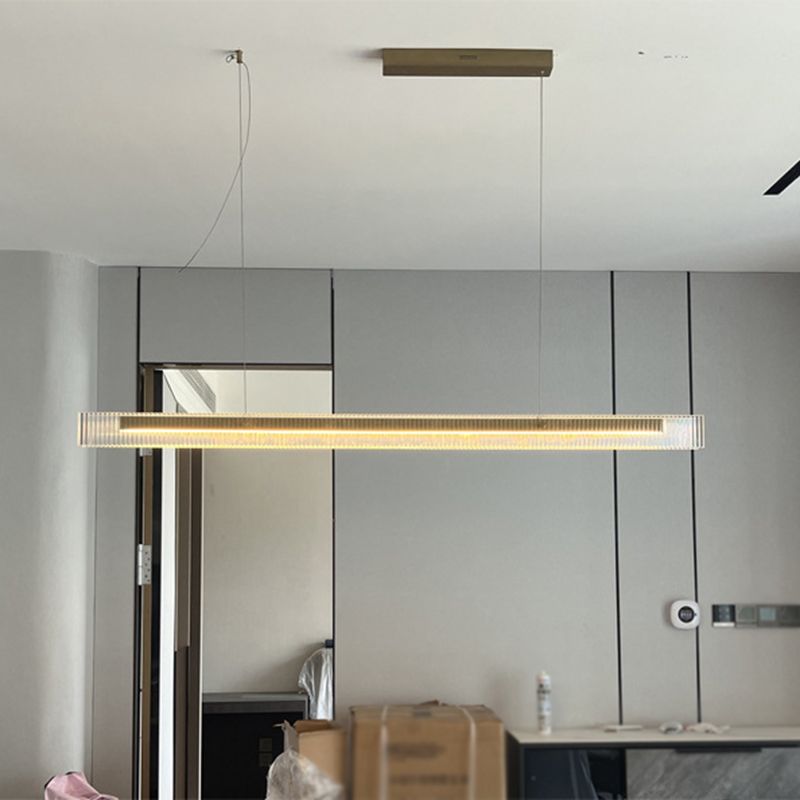 1 Light Glass Linear Hanging Lamp Kit Modern Hanging Island Lights