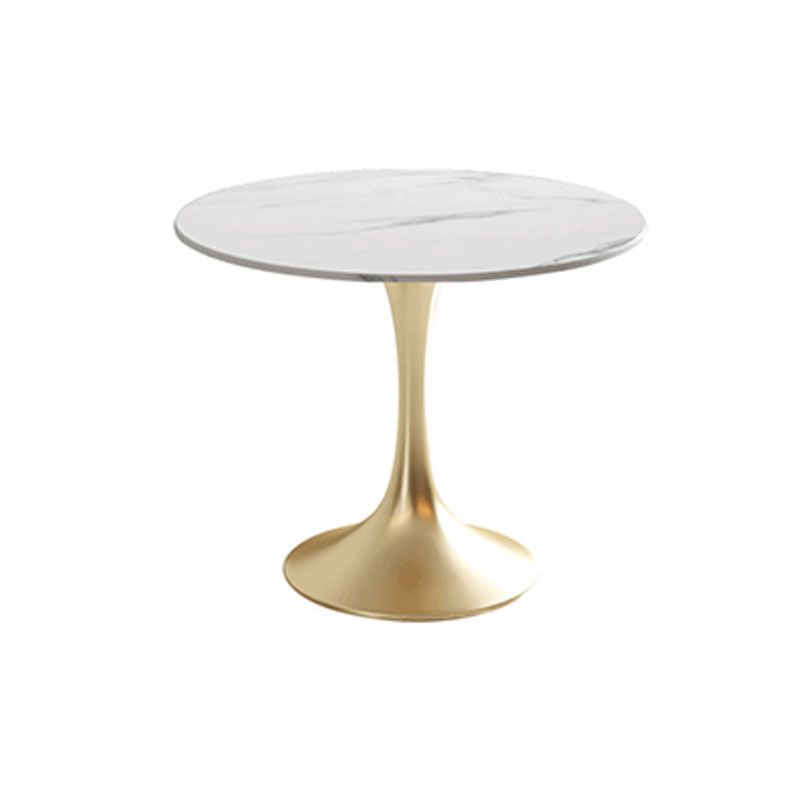 Glam Dinette Set with Metal Chairs 1/4/5 Pieces Glossy White Dining Table Set