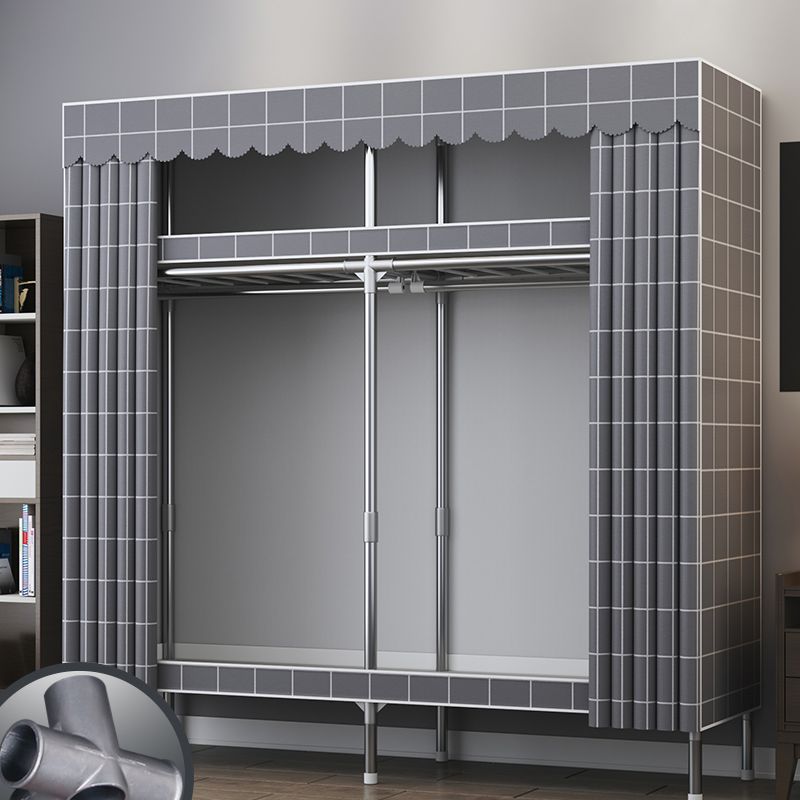 Modern Style Metal Wardrobe Bedroom Wardrobe Closet with Shelves